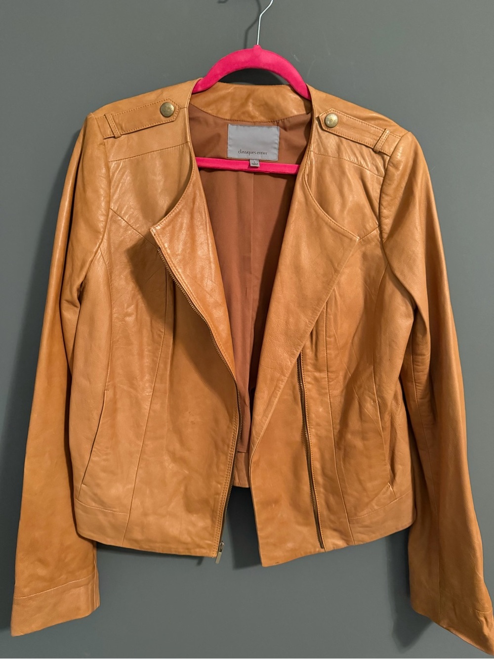 Nordstrom Classiques Entier Tan / Leather Moto Jacket